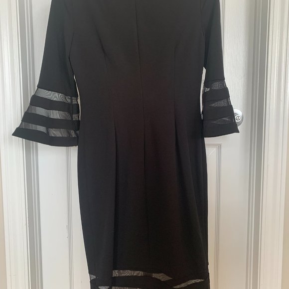 NWOT Calvin Klein Dress, Size 6, Black w/Tulle Detail - Picture 2 of 2